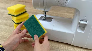Bulaşık Süngeri ve Dikiş Makinası İle Süper Bir Dikiş Fikri.