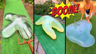 Inflating Toys until BOOM!💥 (she got WET)