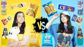 تحدي السناكات الزرقاء ضد الصفراء | انصدمت من النتيجة !! 😱😱