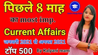 Last 8 Month Current Affairs 2021 for SSC GD MTS, RAILWAY, | Current Affairs 2021 | Jan to Sep 2021