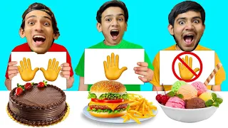No Hand vs One Hand vs Two Hands ✋ Eating Challenge 🤣