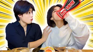فعلت مقلب في زوجي عبارة عن غيرت صويا صوص و وضعت كولا😂😂😂
