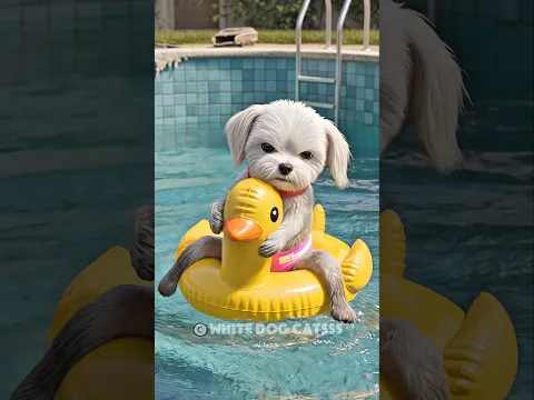 🛝🏗 The poor puppy was mocked by the cat for not having a cool swimming pool slide