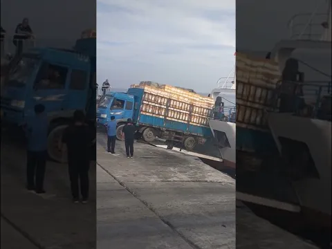 Not easy to get out of this ferry. #truck #ferry