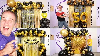 4 IDEAS 🤩 DECORACIONES PARA CUMPLEAÑOS 😍 (Guirnalda de globos) Decoración con globos - Gustavo gg