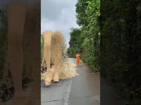 Big sand sculpture catwalk-3🤯3D special effects Green screen | #youtubeshorts #shorts