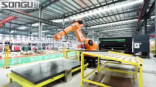 FLY series fiber laser cutting machine with robot auto-feeding system