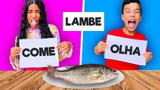 COME, LAMBE OU OLHA 🤢😱 *quem levou a melhor nessa?