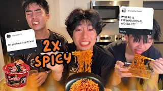 EXTREME SPICY FIRE NOODLE QNA CHALLENGE (we cried)