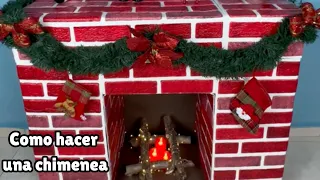 Como hacer una chimenea navideña