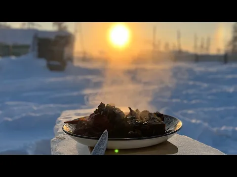 Cooking at -50C❄️ Meat with vegetables in an Afghan cauldron / Готовим в -50С❄️ Мясо с овощами Афган