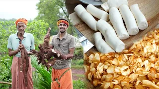 Teatime snack recipe | Crispy thin chips by using tapioca | ಮರಗೆಣಸಿನ ಚಿಪ್ಸ್ | Kappa chips recipe