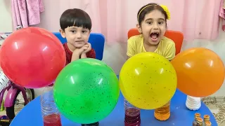 Baking Soda and Vinegar Science Experiment with Balloons for kids