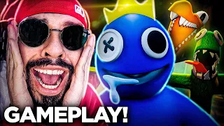 Mussoumano jogando Rainbow Friends no Roblox