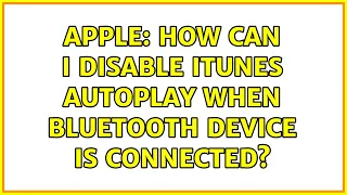 Apple: How can i disable iTunes autoplay when bluetooth device is connected?