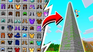 QUAL ARMADURA SOBREVIVE A QUEDA DA TORRE MAIS ALTA DO MUNDO NO MINECRAFT (Recorde Mundial)