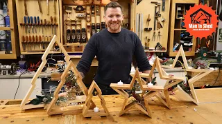 DIY Wooden Christmas Decoration, Trees and Stars. Super Easy!