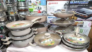 মার্বেল কটিং এর ননস্টিক বিভিন্ন সাইজ এর পাতিল ফ্রাই প্যান কড়াই দাম জানুন