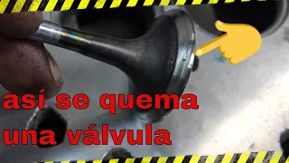 cuando una válvula se va a quemar ( min 3) válvulas de motor