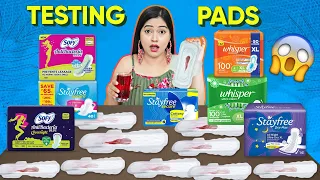 Live Testing Different Pads कौन सा सबसे घटिया Worst & Best Pads Dryness Test🤔 TEMPON & MENSTRUAL CUP