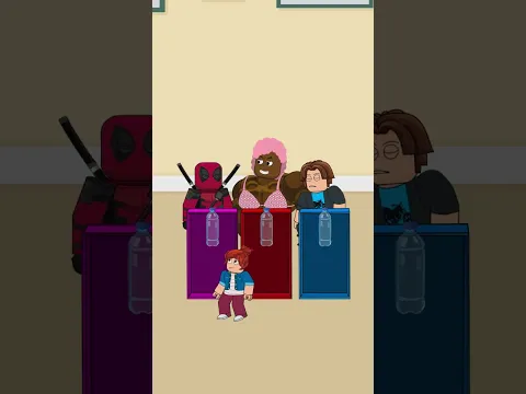 Robox Bacon - Pink Wrestler and Deadpool - Who's unlucky in Water Bottle Challenge