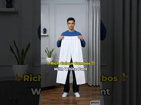 rich colour combos for white pants 🤍💸 #Shorts
