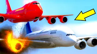 Firefighter Plane Put Out Fire In The Engine Of Another Airplane In GTA 5 (Supertanker Aircraft)