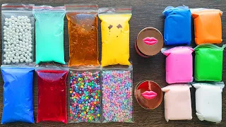 Making Slime with Clay Bags and Makeup Lip Balm