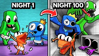 100 DAYS Survival as RAINBOW FRIENDS! (Minecraft)