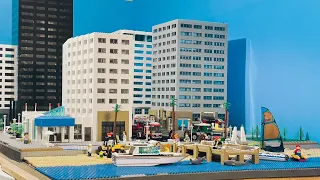 My huge lego city!  Downtown skyscrapers and beach.