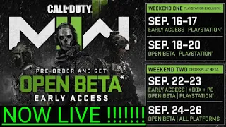 Modern Warfare 2 Beta Is Now OPEN For XBOX PC and PlayStation.... claim your victory