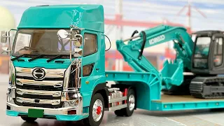 最強のトレーラー！ケンクラフト日野プロフィア！コベルコカラーの重機運搬車！