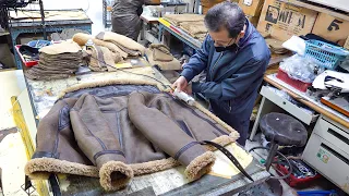 Sheepskin B3 Bomber Jacket Made by Leather Craftsman with 50 Years of History