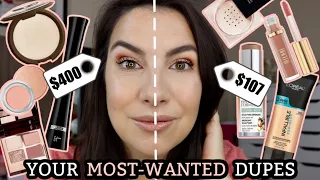 A DOZEN MAKEUP DUPES & LOW-COST ALTERNATIVES… Side-by-Side Full Face