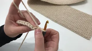 🧣Sadece Zincir Çekerek Erkek Atkısı Örüyoruz 🧶 Tığ Işi  Kolay Atkı Yapımı