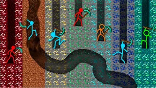 Stickman vs Minecraft ⚡ STICKMAN SURVIVAL BATTLE Stickman Battle Dismounting Animation