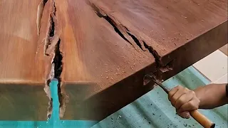 Thrift Store Score! | Refinishing Solid Wooden Tables deformed crack | Furniture Restoration