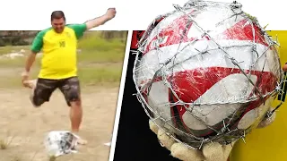 Desafio Chute Surpresa com Bola de ARAME FARPADO
