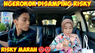 PRANK NGEROKOK DI SAMPING RISKY | VARA NANGIS