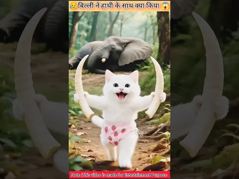 🚨🐘बिल्ली ने क्या कर दिया😱😥#cats #catlife #cartoon #shorts #cutecat #kitten #ytshorts #animals #aicat