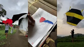 Membuat Layangan Love Viral Pakai Desain Dulu Lanjut makan bakso dan Main Ke Rumah Pak Gendon