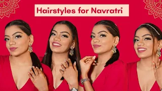 4 hairstyles for Navratri | Garba | short hair hairstyles