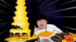 대왕 치즈분수 먹방, 치즈분수 1주년 기념...! Giant Cheese Fondue Mukbang Tasty Hoon 테이스티훈