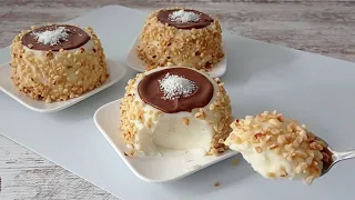 Бюджетный десерт ЗИМНИЕ ШАПКИ! Очень вкусно, быстро! БЕЗ выпечки, желатина и яиц, тает во рту!