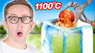 ลูกเหล็กร้อน 1100 องศา vs น้ำเเข็ง!!
