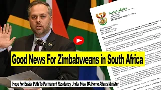 Good News For Zimbabweans in South Africa as New Home Affairs  Minister Does This