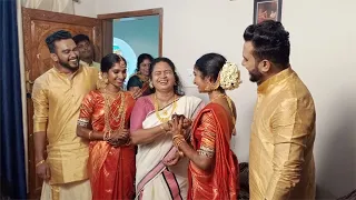 വരന്റെ വീട്ടിൽ എത്തിയപ്പോൾ അമ്മക്ക് വള ഇട്ടു ചിന്നുവും പൊന്നുവും Viral Twins  Wedding