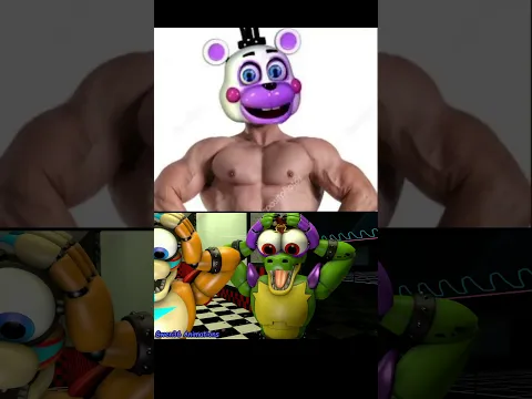 They react to Buff Helpy #shorts #fnafsb #glamrockfreddy #glamrockchica #montygator #roxywolf #funny