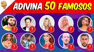 ¡ADIVINA 50 FAMOSOS por la FOTO! 📸 - Top Quiz de Famosos y Celebridades 🤔🌟