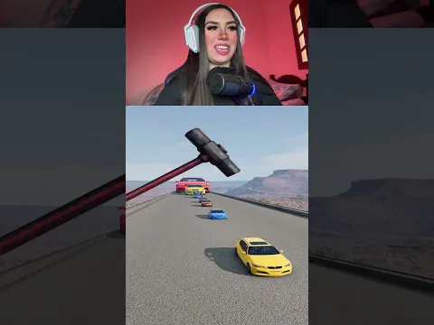 Carros pequenos e grandes vs martelo 🚗 IB @Navi BeamNG